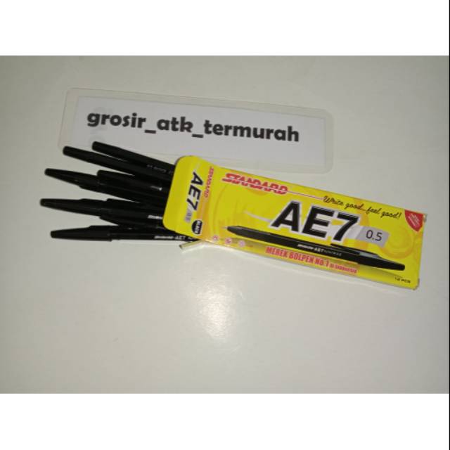 

Pulpen standrad AE7 1pak warna hitam, biru, merah