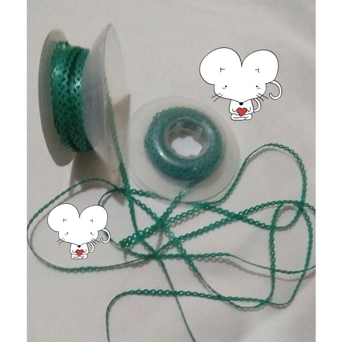 karet behel power chain hijau metalik