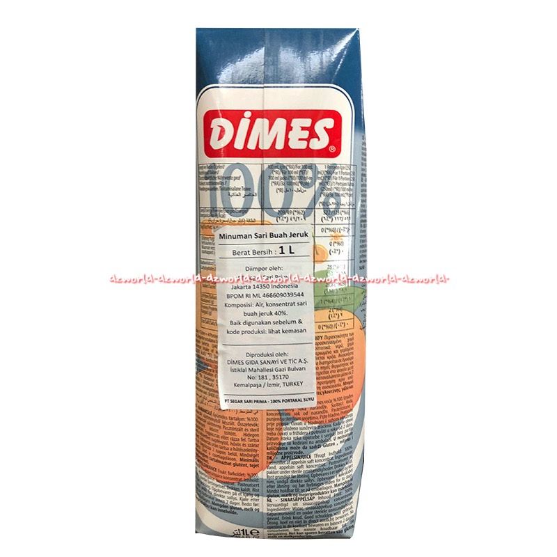 Dimes 100% Orange Pineapple 1L Juice Buah Jeruk Nanas Nenas Fruit UHT Siap Minum Dimess