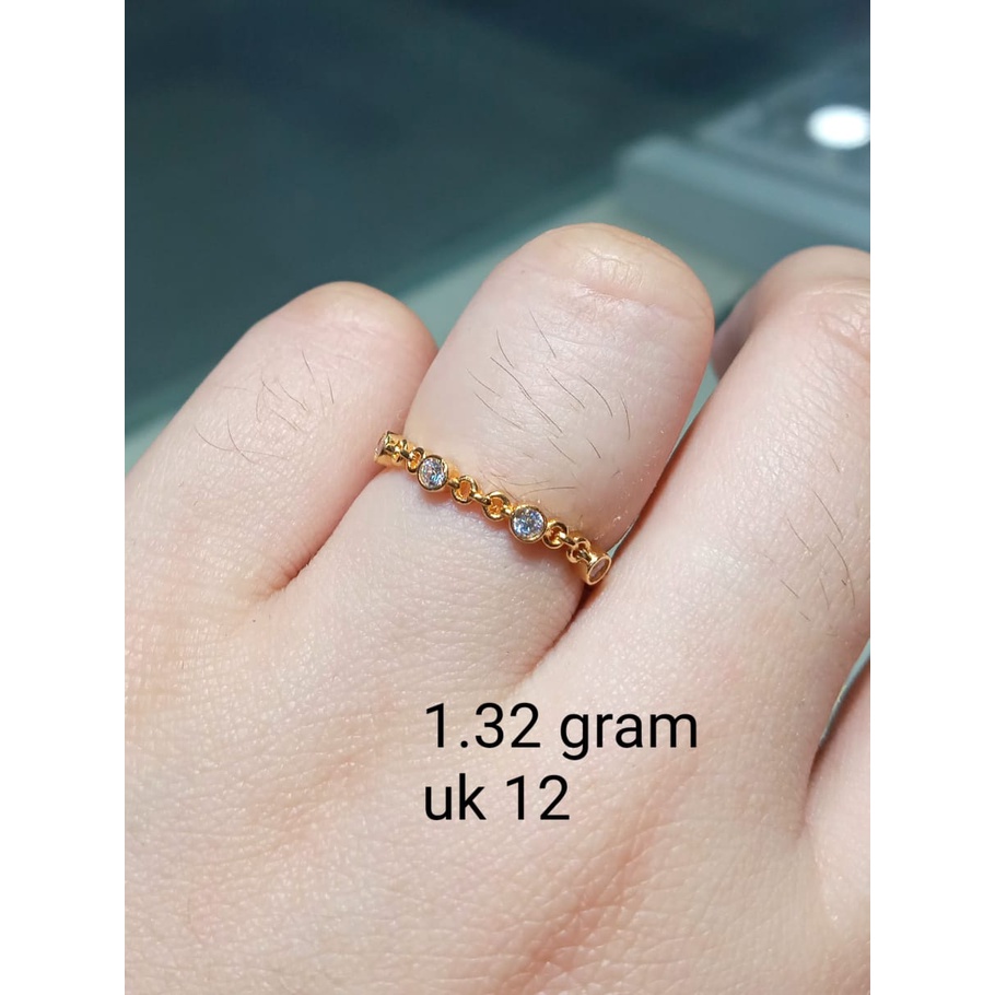 Cincin Emas Fashion Zircon Kadar 70% 1.32 Gram Size 12