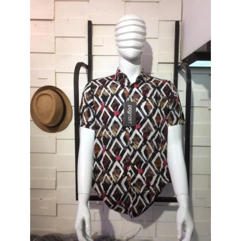 Kemeja Pria Lengan Pendek POGMAN rayon printing Premium