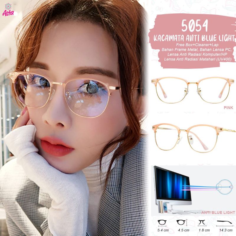 Asta 5054 | Original | Kacamata Frame Metal Lensa PC | Kacamata Anti Blue Light | Kacamata Lensa Ant