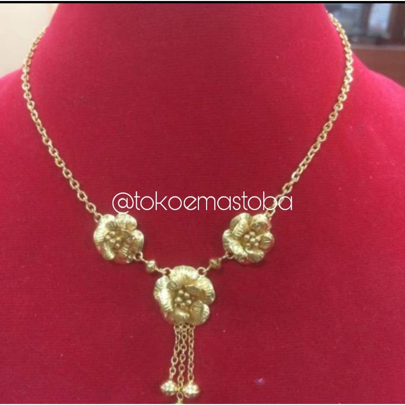 acc Kalung mawar 3  emas 24 karat 99.9% 20gram