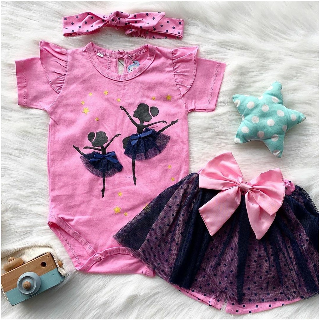 Setelan baju jumper rok bandana motif lucu bestseller fashion anak bayi cewek perempuan murah -bal