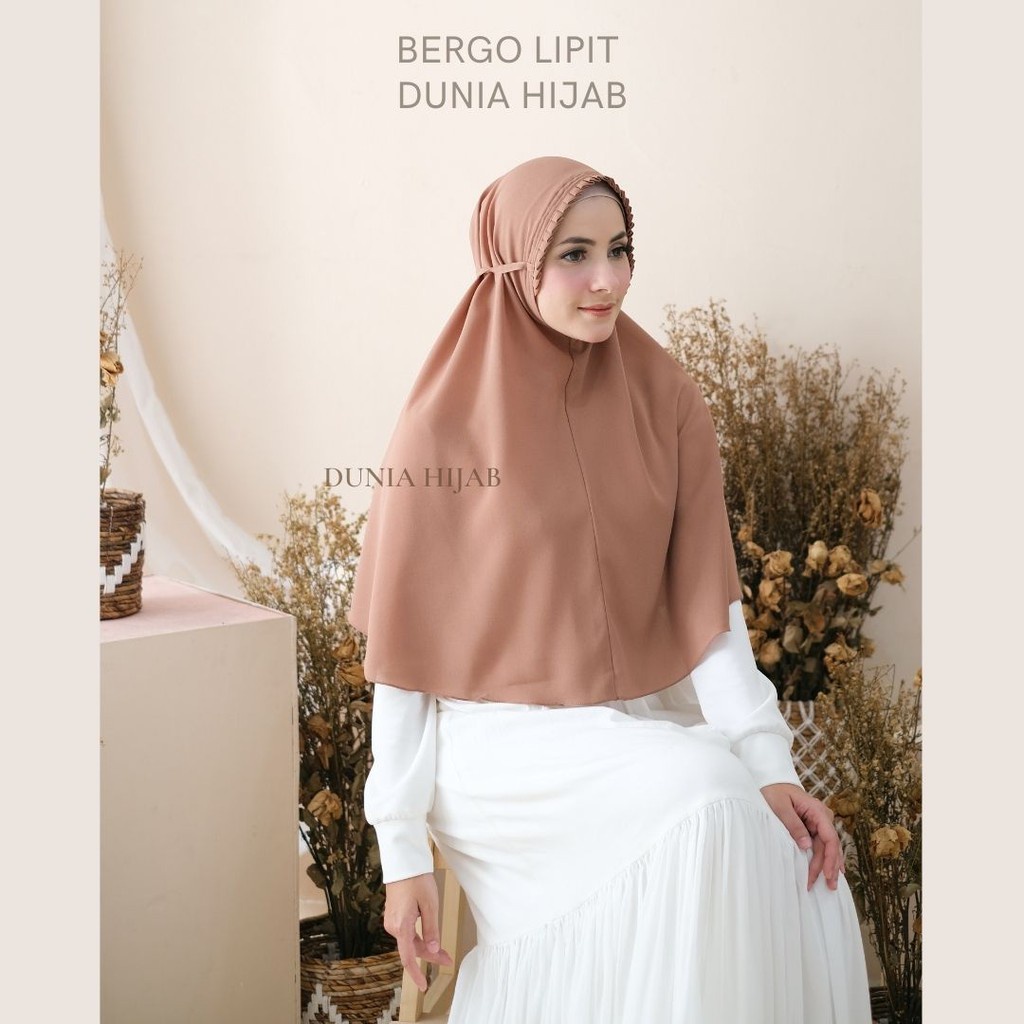 Bergo Mariyam Tali Lipit Diamond / Kerudung Bergo Maryam / Hijab Instant Geblus Lipit