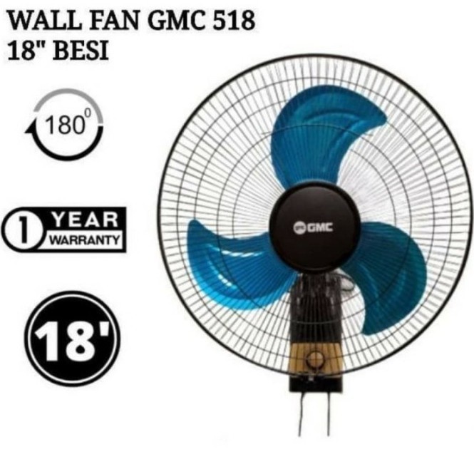 KIPAS ANGIN DINDING GMC 518 WALL FAN TORNADO 18 INCH BALING BESI GARANSI RESMI