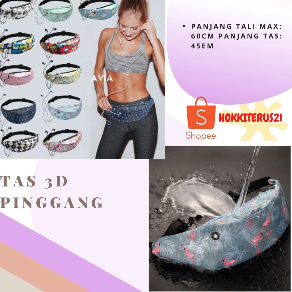 HOKKITERUS21 Tas 3d pinggang / dada unisex holder handsfree travel olahraga lari jalan gym running a