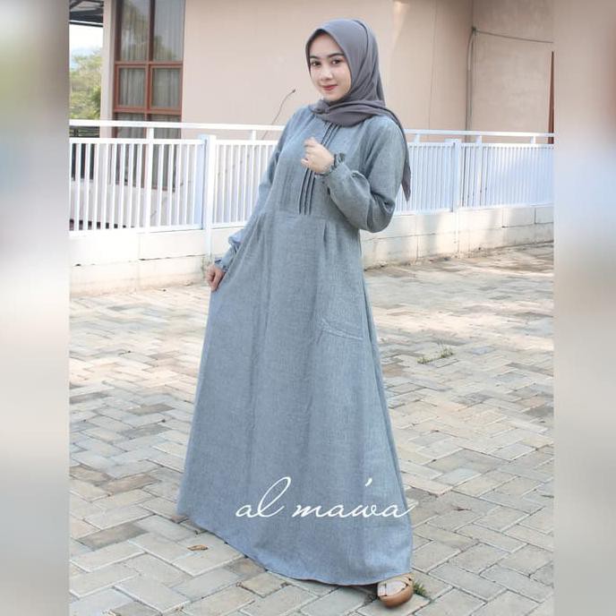 gamis katun madina rempel depan NEW