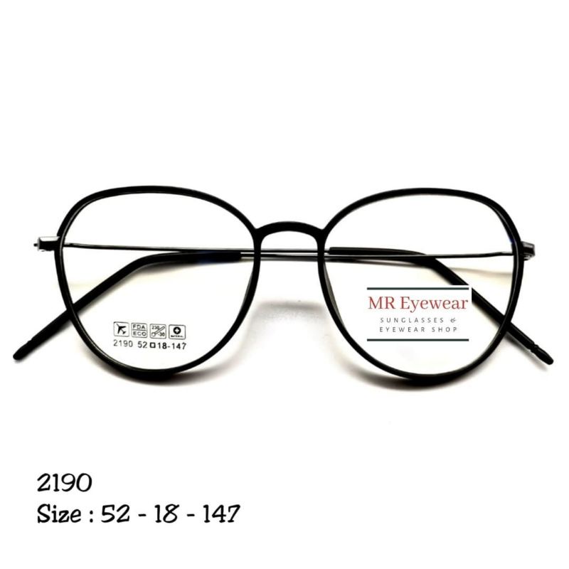 Frame Kacamata 2190 (Photochromic, Blueray, Bluechromic, Essilor, Antiradiasi)