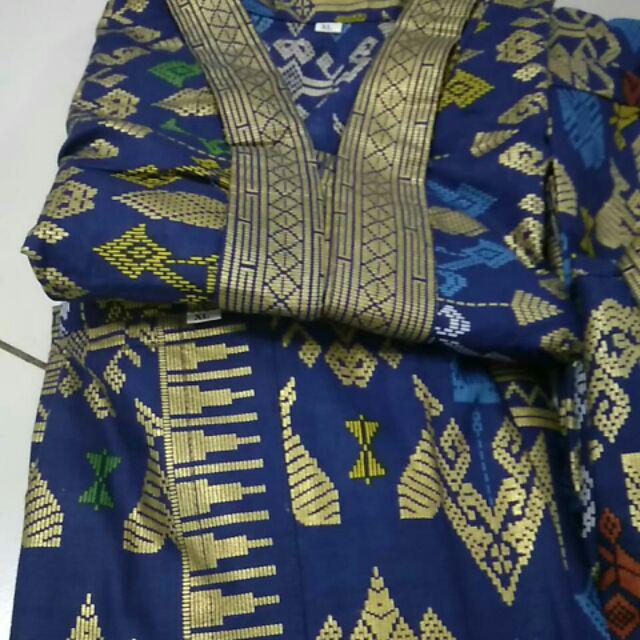 Sarimbit Keluarga/ Family Batik Rok N Blus Wanita Span Panjang Santika Prodo Biru