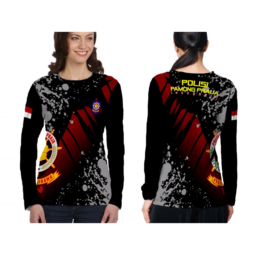 [Riashop] Kaos Satpol PP Lengan Panjang | Kaos Satpol pp Wanita | Baju Kaos Satpol PP
