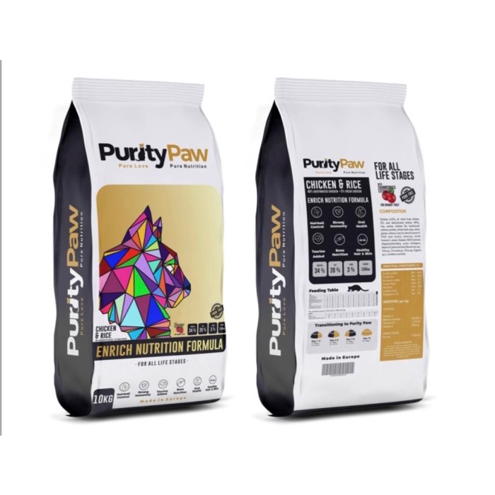 Makanan Kucing Purity Paw Hair &amp; Skin 2kg - For All Life Stages