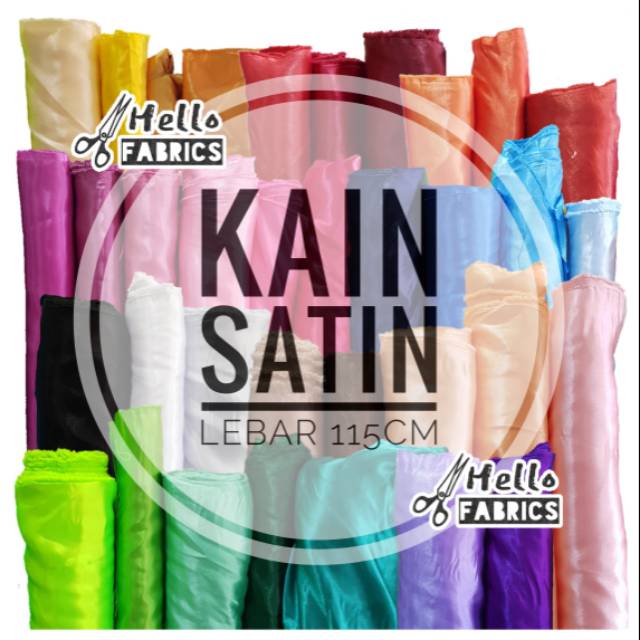 Kain satin polos meteran ( lebar 115cm )