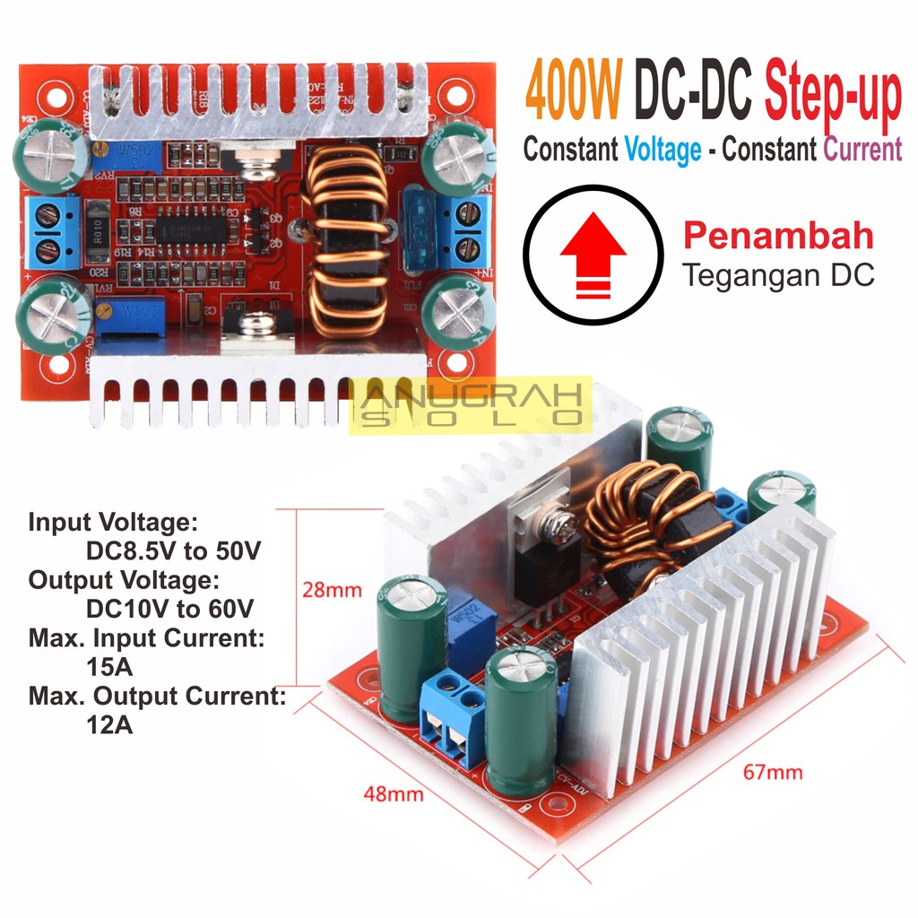 DC-DC Step Up Boost Module 400W DC Constant Current Constant Voltage