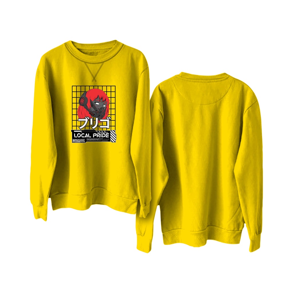 BRIGO Basic Sweatshirt  CYBERPUNK II Sweater Crewneck BRIGO CYBERPUNK Sablon DTF Fleece Cotton II SIZE M-XXL (Pria &amp; Wanita) Free stiker&amp;Gantungan Kunci