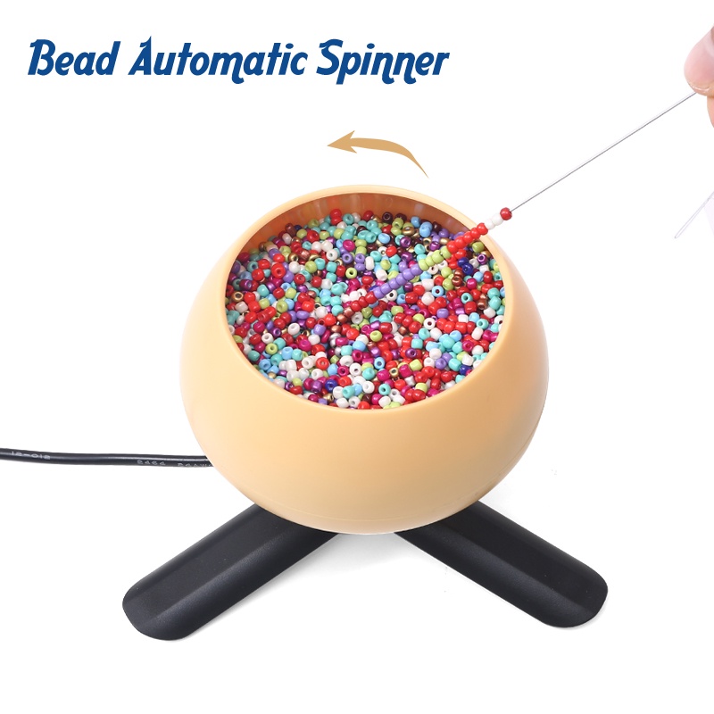 Spin Beading Bowl Loader kecepatan yang dapat disesuaikan dengan jarum manik -manik melengkung untuk manik -manik biji DIY