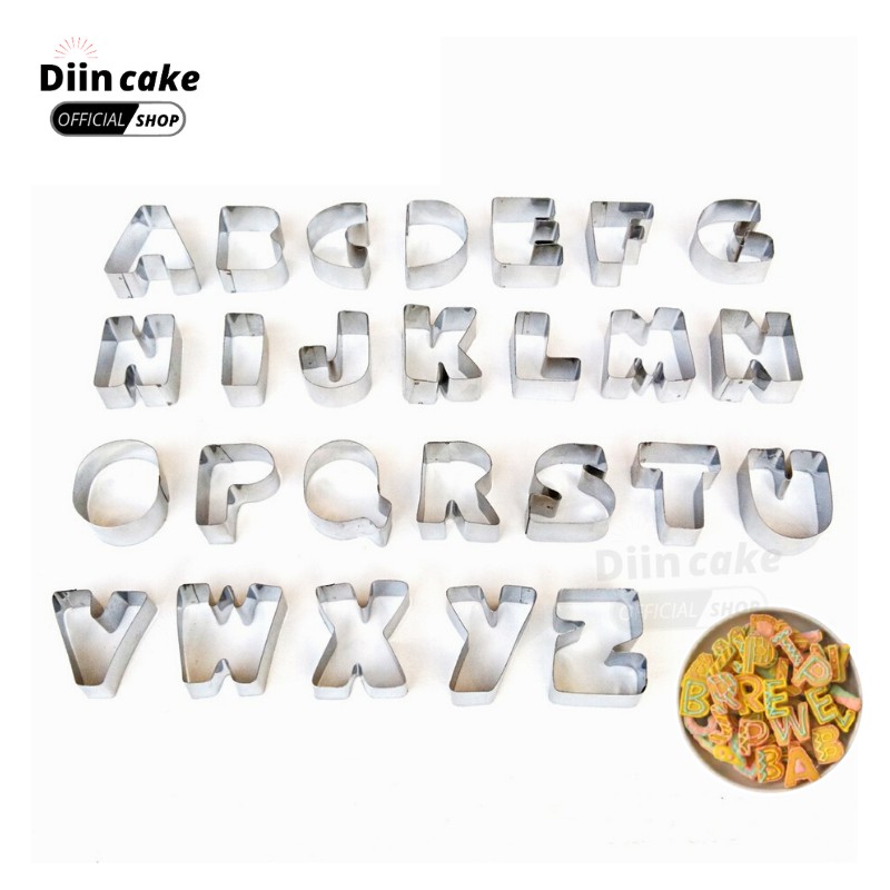 Cetakan Nastar Kue Kering Fondant Huruf A Sampai Z Stainless / Cetakan Cookies Cutter Alfabet