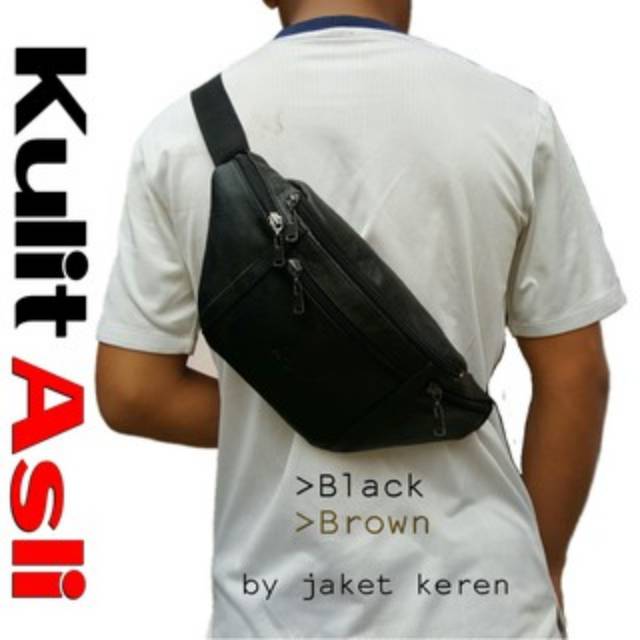 Tas slempang kulit pria