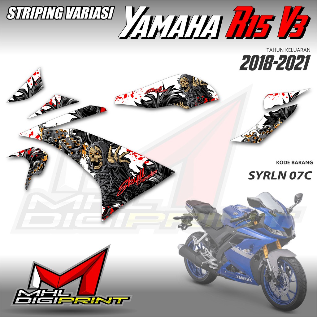 STRIPING VARIASI YAMAHA R15 V3 - STIKER R15 V3 - SYRLN 07