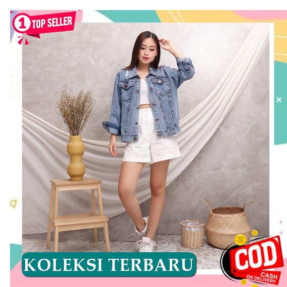 Jaket Jeans Kekinian Cewek Levis Wanita Jins Import Denim Jacket Ec505 [Jaket Giska Ro] Jaket Wanit 
