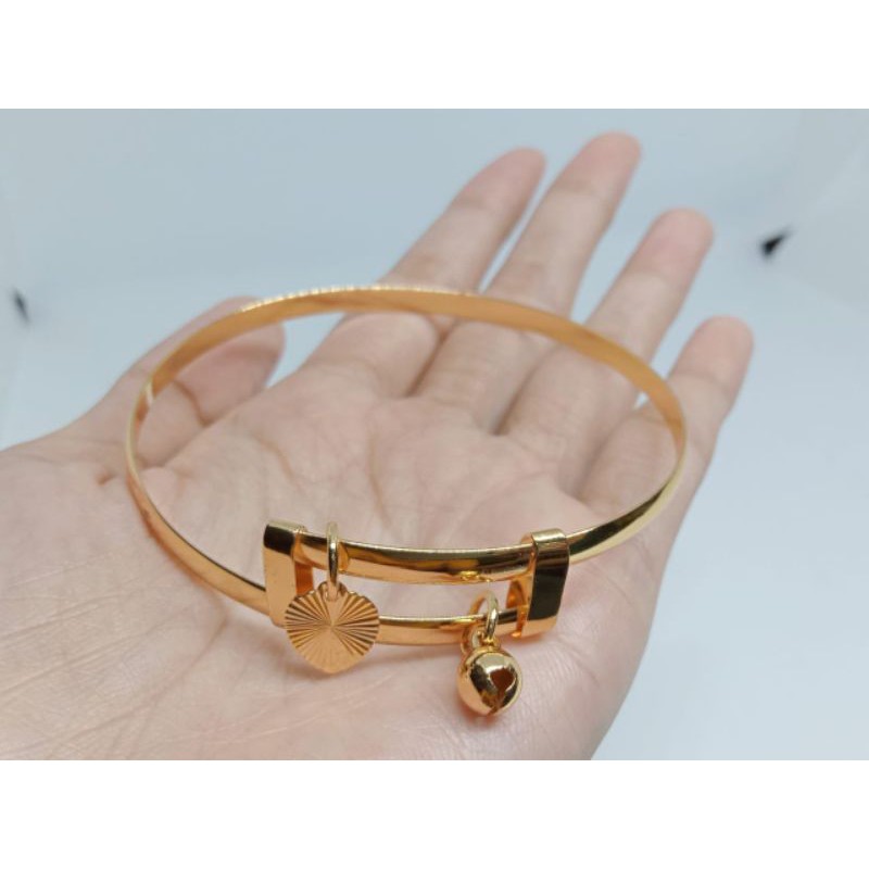 Sdr02. Gelang xuping wanita dewasa lapis emas ukuran 6,5 cm flexibel