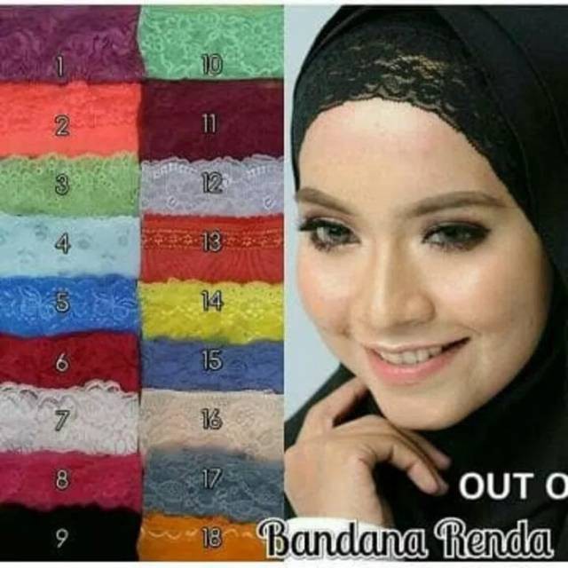 Ciput Bandana Renda / Inner Bandana Renda / Inner Brukat Elastis/ Brokat