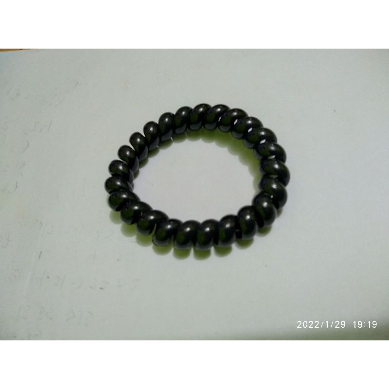 Ikat Rambut hitam elastis spiral