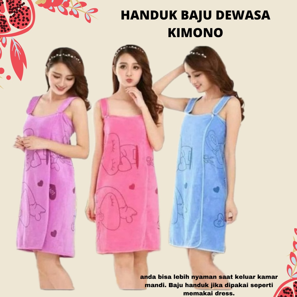 BAJU HANDUK MANDI KARAKTER / HANDUK RENANG / WEARABLE TOWEL KIMONO MULTIFUNGSI / BATH &amp; SWIMMING TOWEL