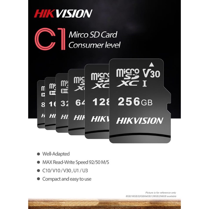 Memory Micro SD Hikvision Class 10 Micro sd 32GB 64GB 128GB 256GB 16GB ORIGINAL Surveiilance Microsd 16 32 64 128 256 GB