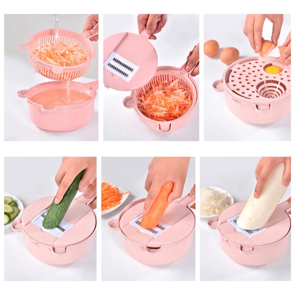 Alat Pemotong Sayur 8 In 1 Multifungsi Parutan multifungsi pemotong buah dapur pisau [import]