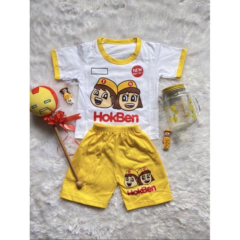 COSTUM NAMA/CUSTOM REQUEST NAMA ANAK SETELAN KARAKTER HOKA BENTO HOKBEN 6-12 BULAN PAKAI ALL SIZE