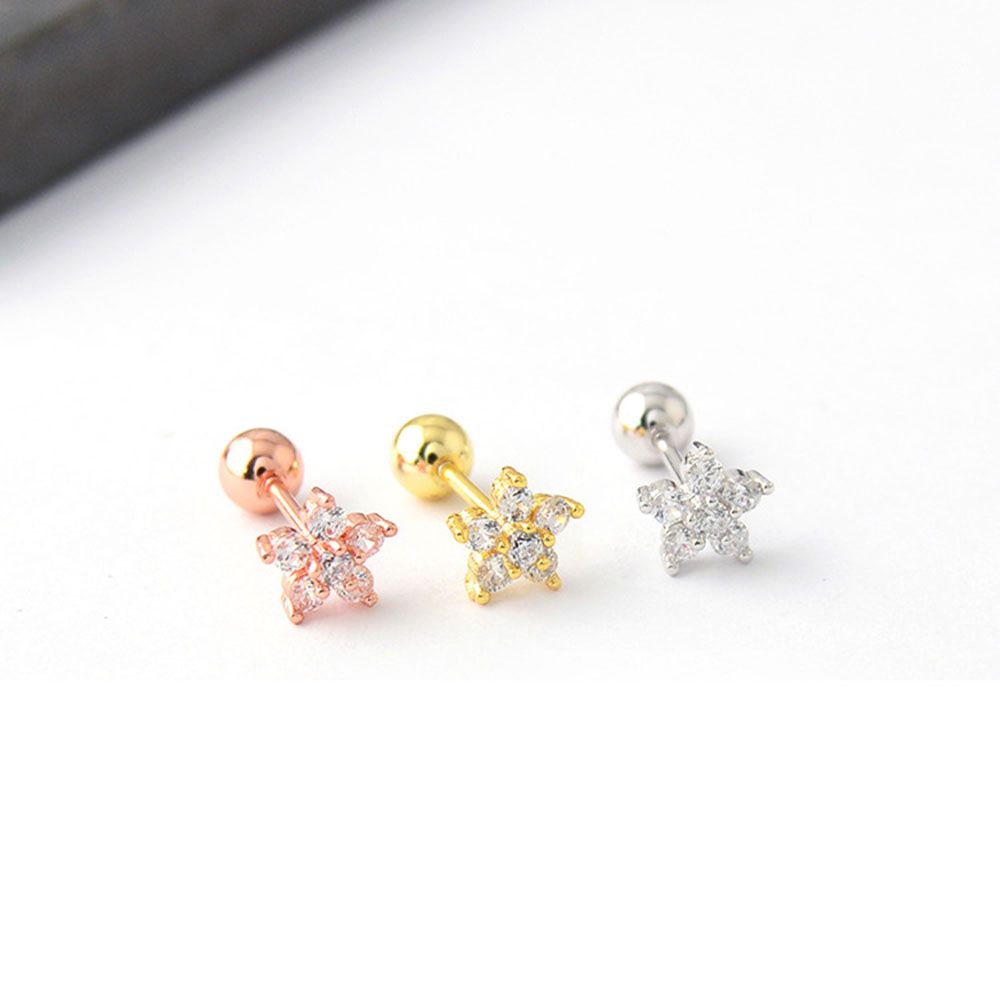 Needway  Anti-allergic Ear Studs Fashion Tragus Earrings Cartilage Earrings Stainless Steel Tragus Jewelry Earring Zircon Stud Earrings