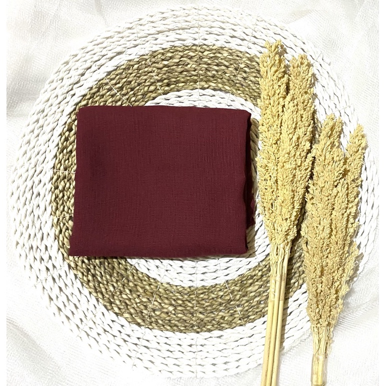 Jilbab segi empat Cornskin Premium Jahit Tepi/ Jilbab Serat Jagung / CORNSKIN-Maroon