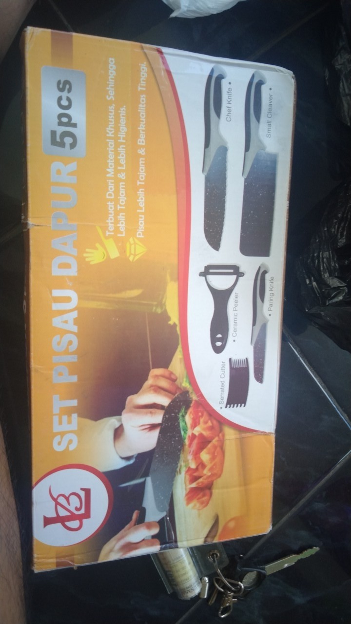 (5 In 1) Set Pisau Dapur 5 Pcs, Tajam!