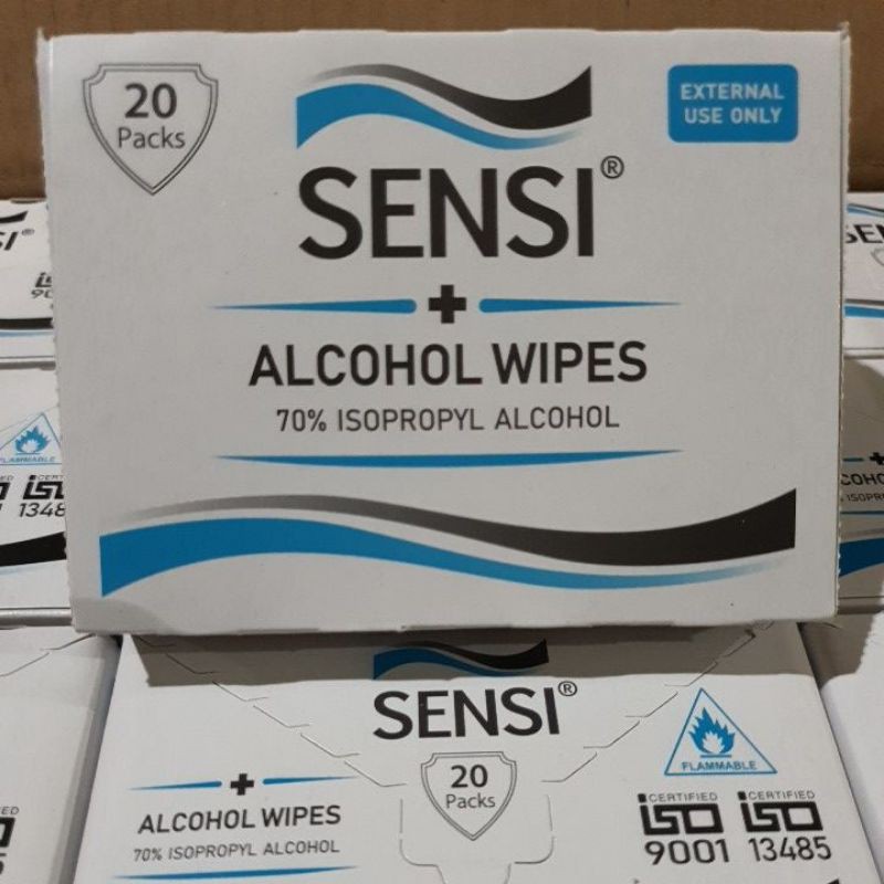 Sensi Wipes Tisu Alkohol Sensi Alcohol Wipes 70% Isopropyl isi 20 sachet