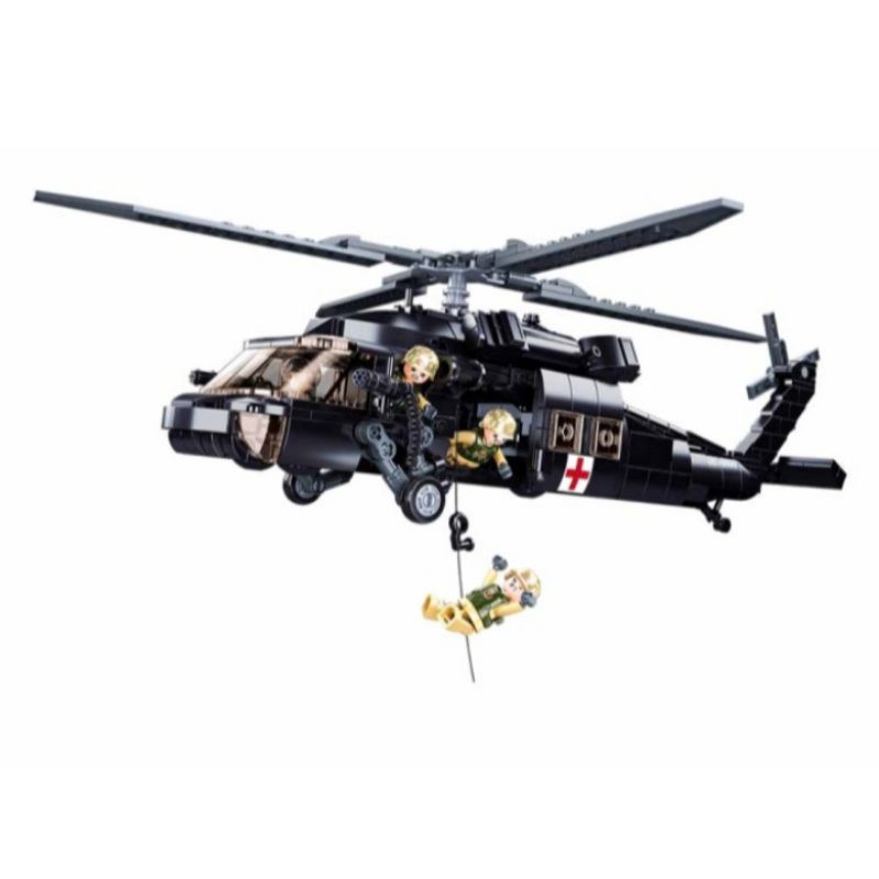 Sluban Model Bricks Helikopter Black Hawk B1012
