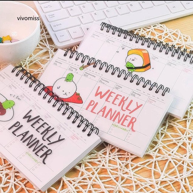 

Cute daily planner weekly day plan time organizer stuff notebook spiral agenda