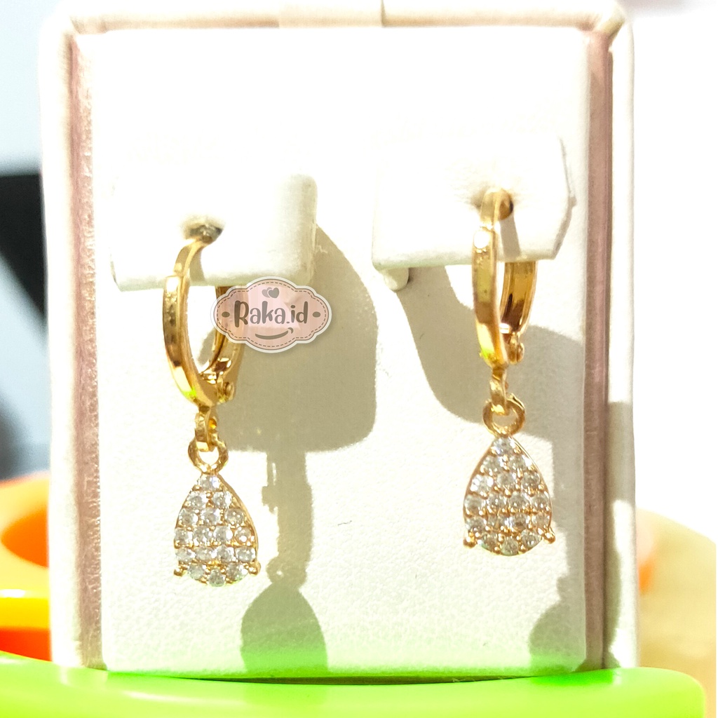 Anting Clip / Klip Mata Tetes Silver &amp; Gold Perhiasan Aksesoris Wanita 645