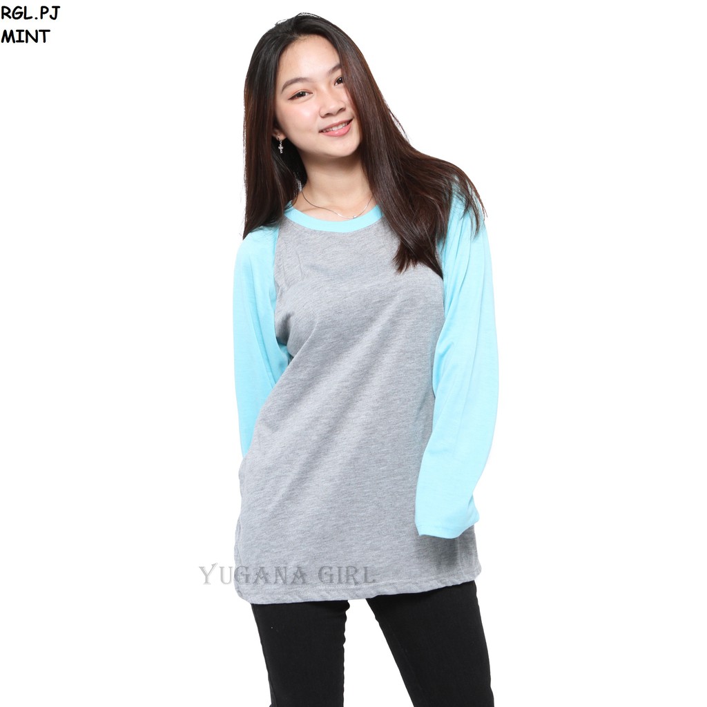 BL RGL PJ Baju Kaos T Shirt Raglan Jumbo Lengan Panjang 