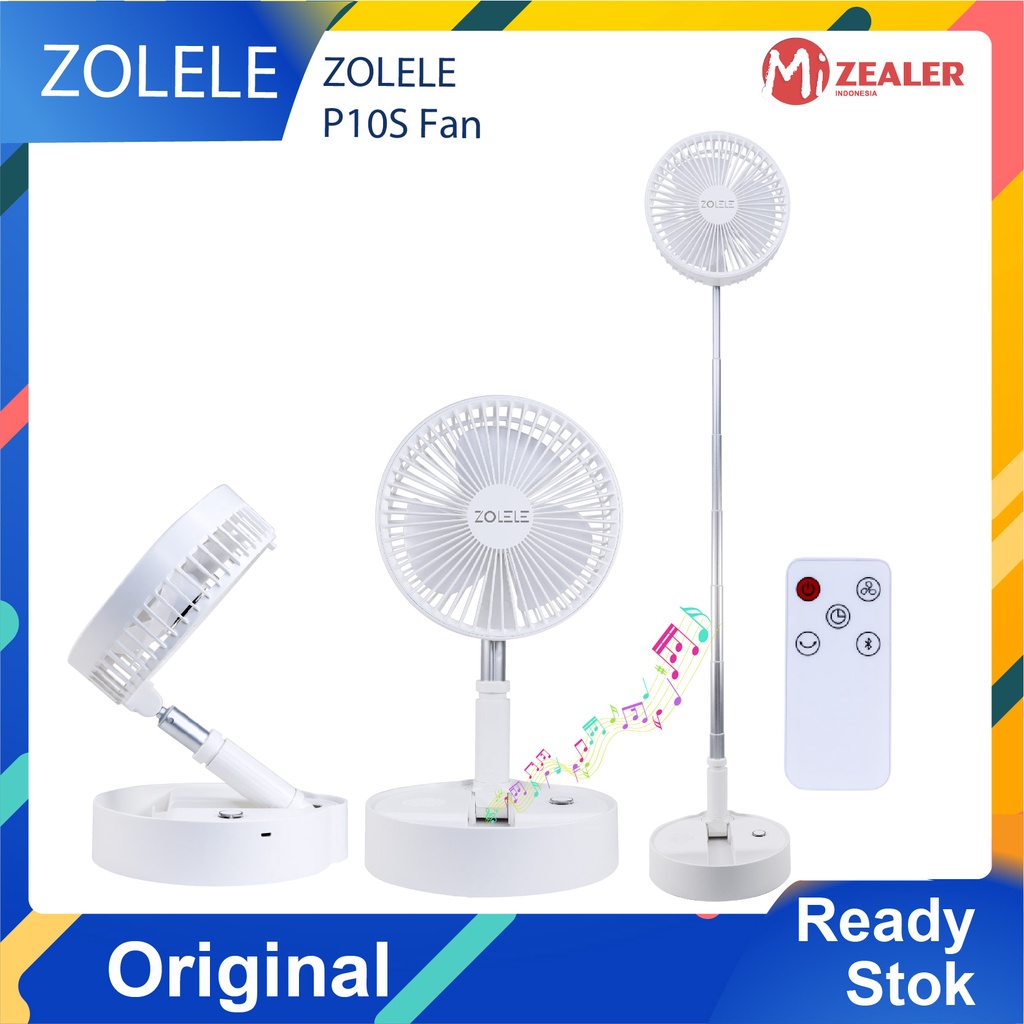 Zolele Folding P10S Fan USB Rechargeable Fan Office Household Bluetooth Speaker Foldable Telescopic