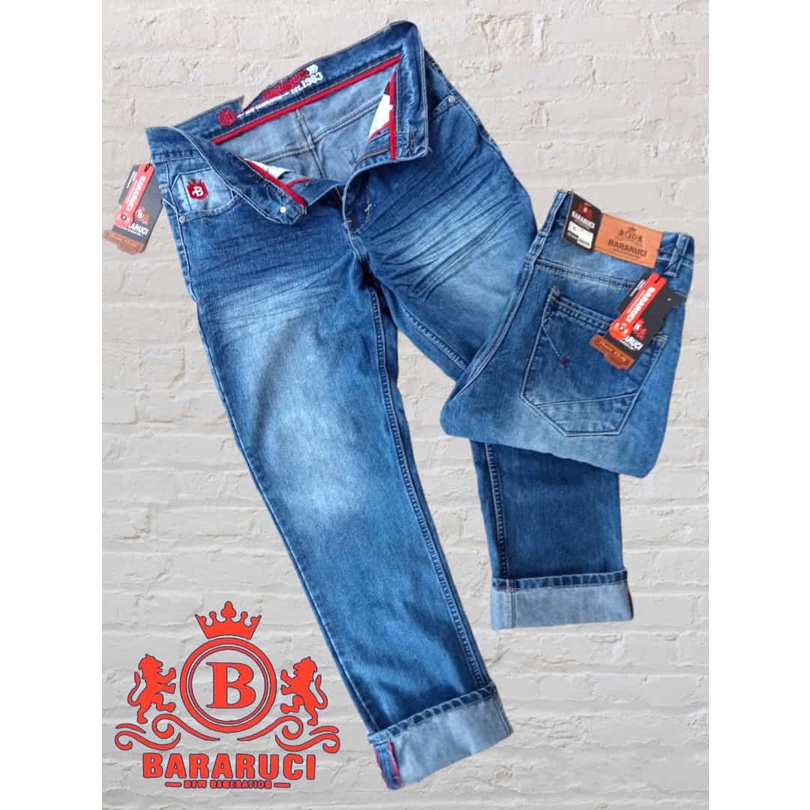 Celana Jeans Panjang Standar Reguller Ringkel Original Bararuci Pemium Size 28 Sampai 33 Model Kekinian