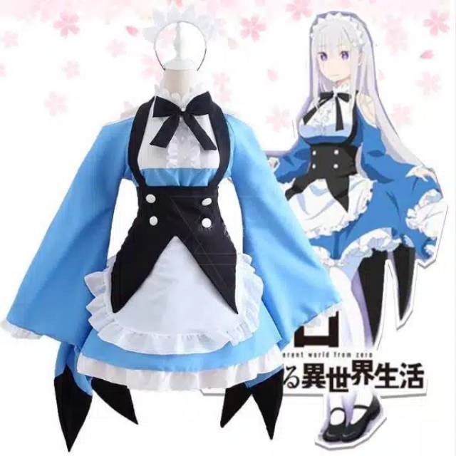 Re:Zero Emilia, Rem, Ram lawson Ver Cosplay Costume Anime