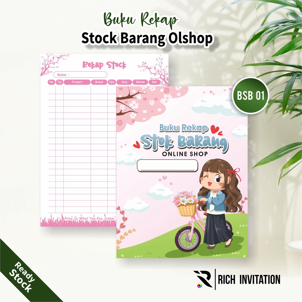 

BUKU REKAP STOCK BARANG - BUKU REKAP STOCK OLSHOP - BUKU REKAP - BSB 01