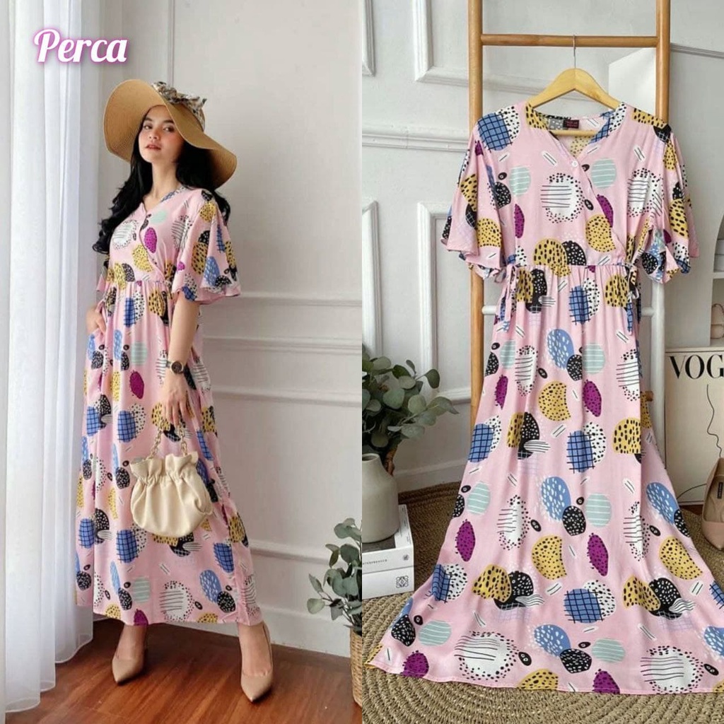 Dress Karen - Dress Kimono Rayon Premium Home Dress Import Busui Fashion Korean Style Midi Dress Kekinian