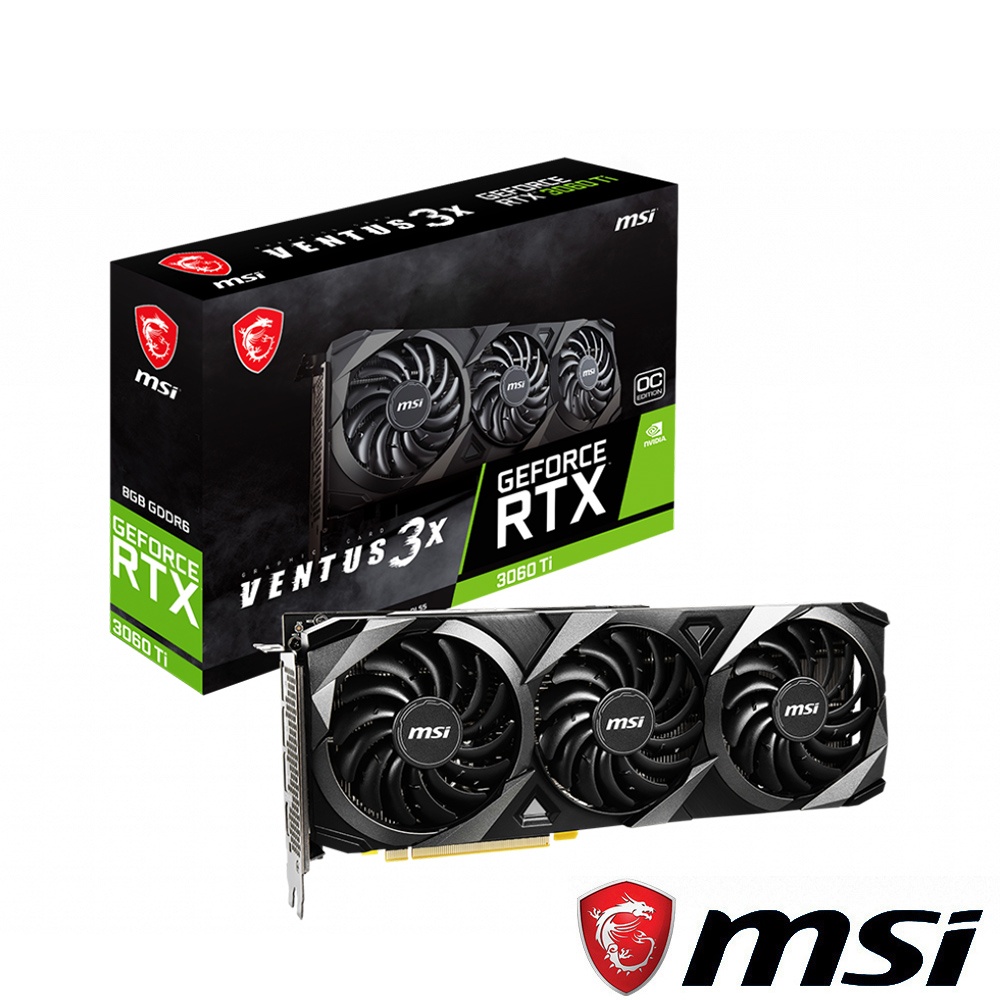 VGA MSI NVIDIA GeForce RTX 3060 Ti VENTUS 3X 8G OC LHR
