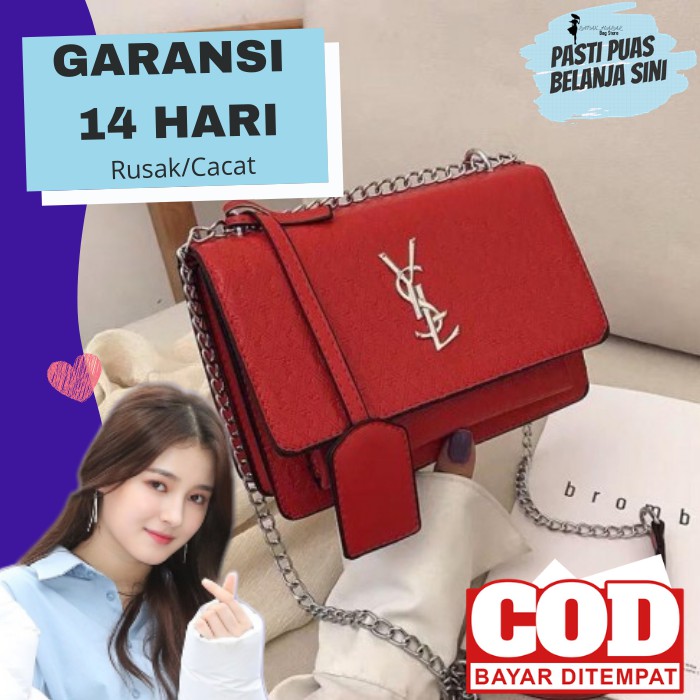 TAS SELEMPANG SLEMPANG SHOULDER BAG WANITA CEWEK MURAH YSL IMPORT BATAM KOREA KEKINIAN BRANDED h19
