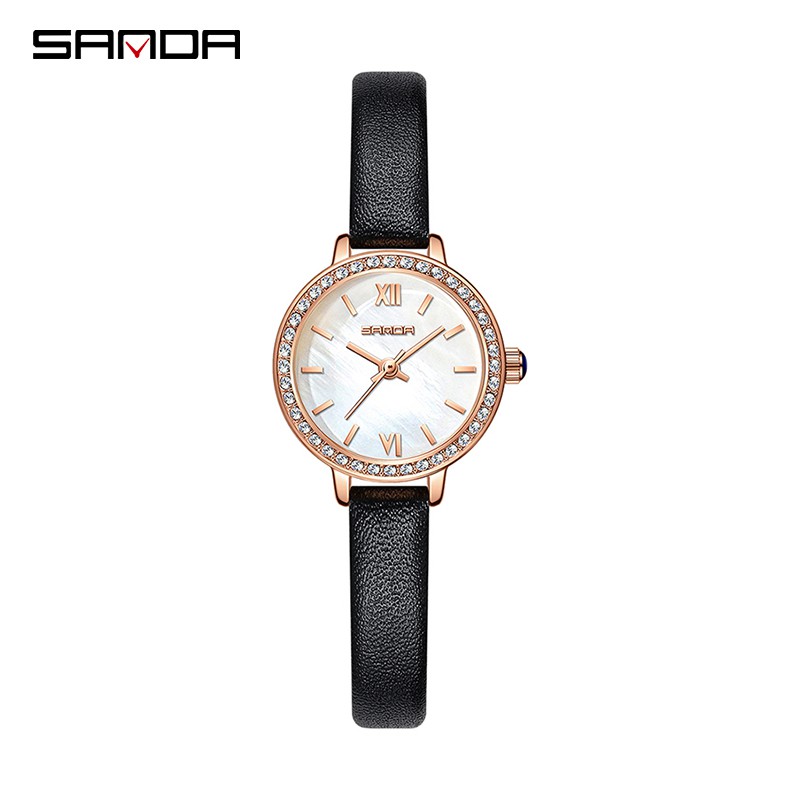 SANDA 1095 Jam Tangan Wanita Analog Tali Kulit WATCHKITE WKOS