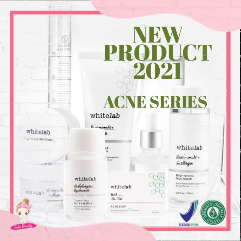 WHITELAB 1 ACNE SERIES Perawatan wajah Skincare Paket Pemula Acne Serum Face Essence Acne Soap