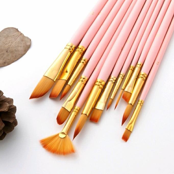 

Kuas Lukis Set 12 pcs untuk Cat Acrylic/ Cat Minyak