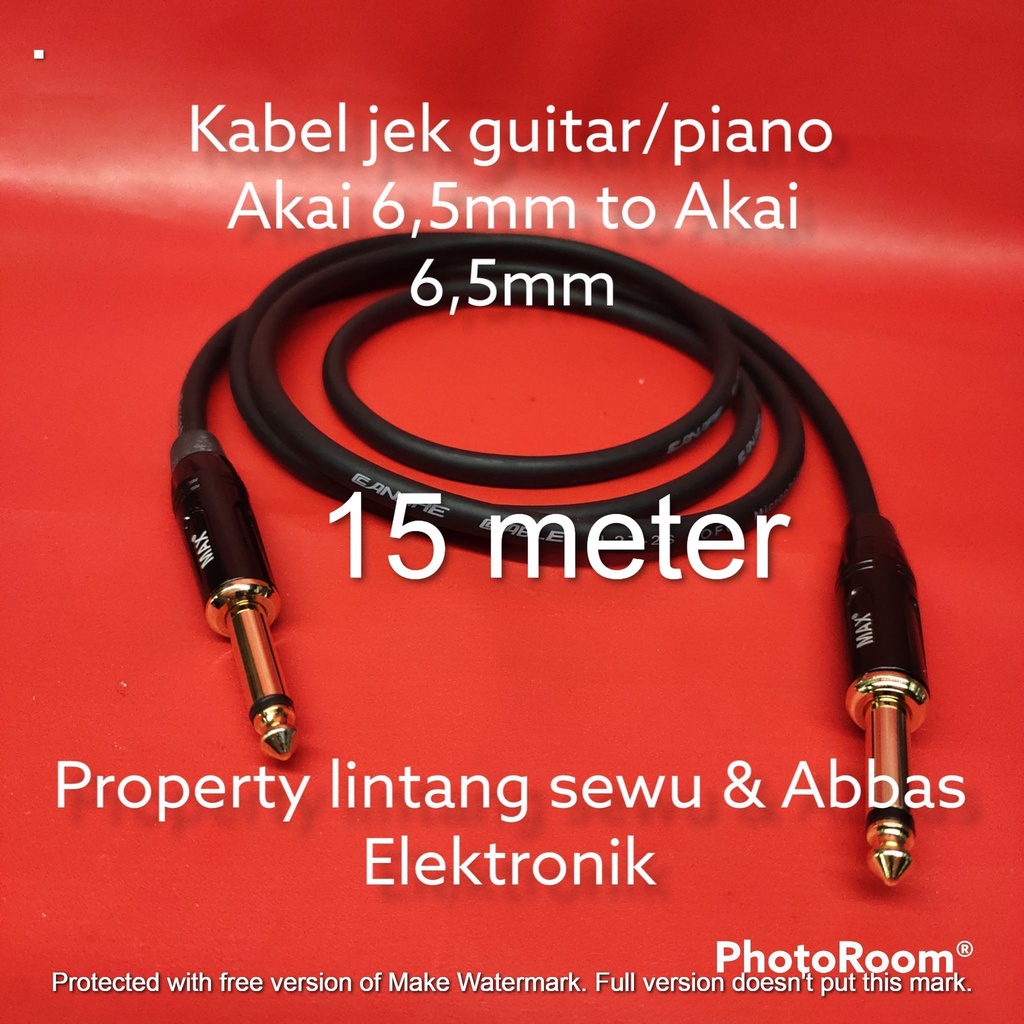 KABEL JEK GITAR PIANO  AKAI 6.5MM TO AKAI 6.5MM MAX 15 METER